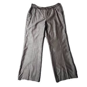 Ecetera Women’s Sharkskin Metallic Wool Mohair Blend Lined Dress Pants Sz 14